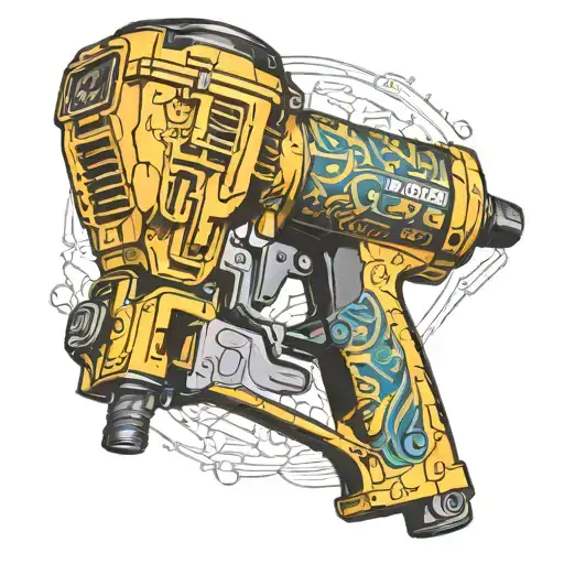 roofing nailer with coil tattoo design idea