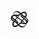three intertwined infinity symbols  tattoo design idea