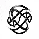 three intertwined infinity symbols  tattoo design idea