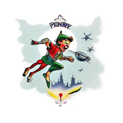 peter pan  tattoo design idea