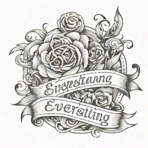 everlasting in cursive tattoo design idea