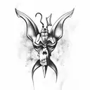 anubis, the grim reaper, hades and a shinigami back tattoo tattoo design idea
