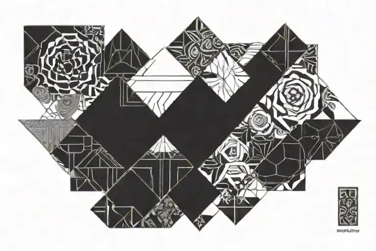  feminine, symmetrical, horizonatal blank space in middle, female domination, sissy  tattoo design idea