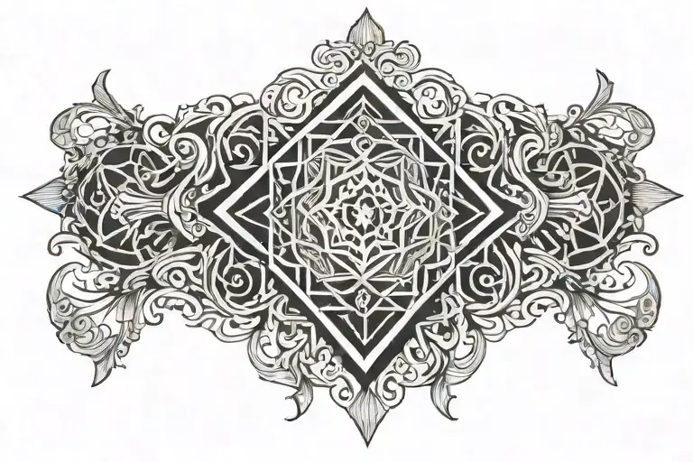 lower back tattoo, feminine, symmetrical, horizonatal blank space in middle, female domination, sissy  tattoo design idea