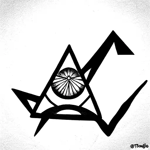 Triangle wolf eye hope tattoo design idea