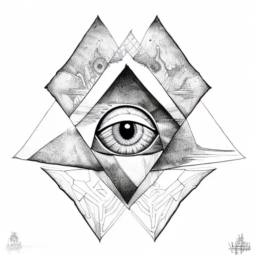 Triangle wolf eye hope tattoo design idea