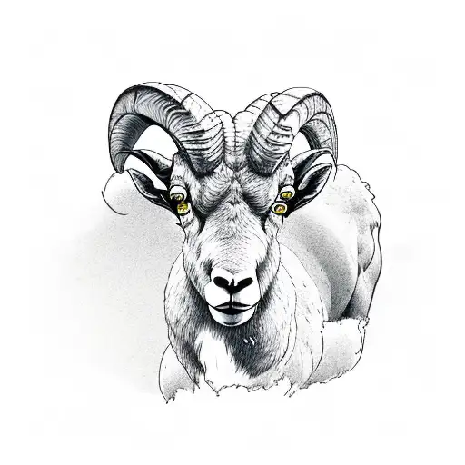 bighorn sheep science tattoo design idea