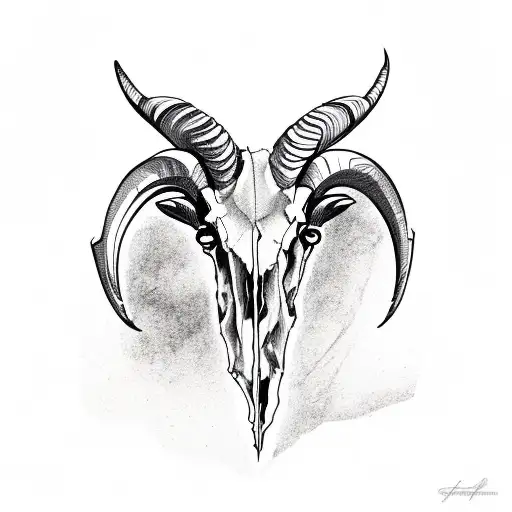 bighorn sheep skull tattoo design idea