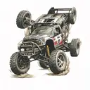 Create a dynamic tattoo of a racing track with a duramax truck driving on it tattoo design idea