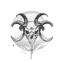 rams skull tattoo design idea