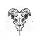rams skull tattoo design idea