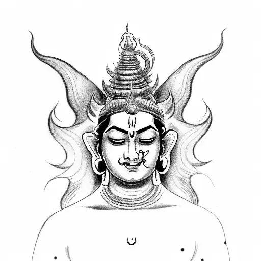 lord mahadev and lord vishnu tattoo design idea