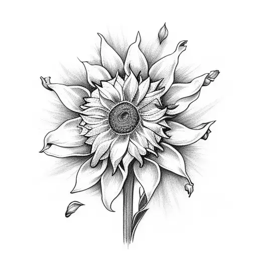 Grace Realistic Black & White Sunflower Temporary Tattoo – MyBodiArt