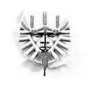 An afro-centric warrior wielding a unique weapon tattoo design idea