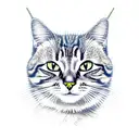 Tabby cat with a crown tattoo design idea