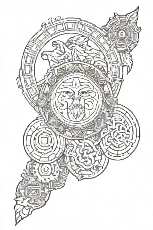 stoic symbols tattoo design idea