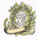 laurel wreath for the neck tattoo design idea