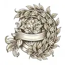 laurel wreath for the neck tattoo design idea