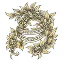 laurel wreath for the neck tattoo design idea