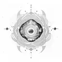 A cosmic-themed tattoo featuring a mother and daughter constellation forming a nova explosion, intertwined with a blooming rose tattoo design idea