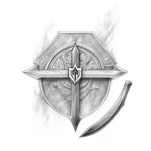 Simple Claymore sword tattoo design idea