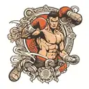 muay thai fighter tattoo design idea