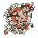 muay thai fighter tattoo design idea