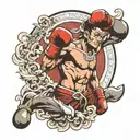 muay thai fighter tattoo design idea