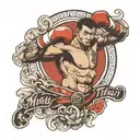 muay thai fighter tattoo design idea