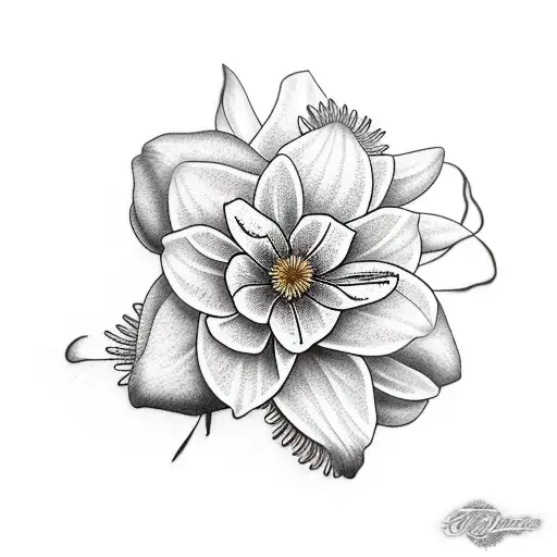 Clematis flower tattoo design idea
