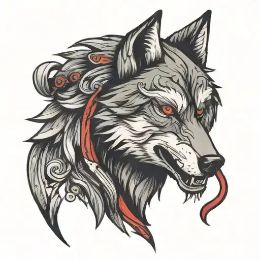 dangerous alone wolf head tattoo design idea