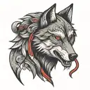 dangerous alone wolf head tattoo design idea