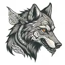 dangerous alone wolf head tattoo design idea