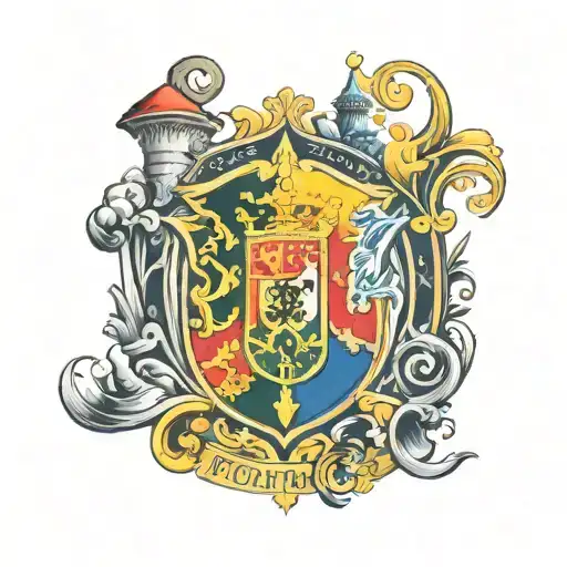 Portugal logo with an R above, an L on the left, an E on the right, and an M below. tattoo design idea