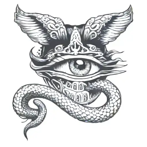 eyes covered with hands snake around the fingers outstretched eye tattoo design idea