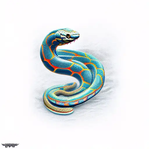 snake inside the Number 8 tattoo design idea