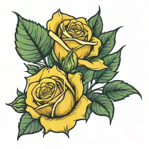 yellow rose  tattoo design idea