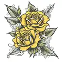 yellow rose tattoo design idea