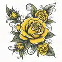 yellow rose tattoo design idea