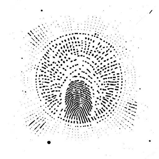 fingerprint inside galaxy tattoo design idea