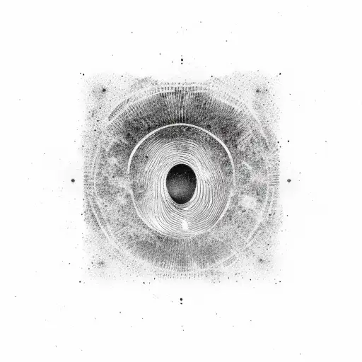 fingerprint inside galaxy tattoo design idea