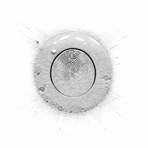 fingerprint inside galaxy tattoo design idea