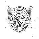 fingerprint inside galaxy tattoo design idea