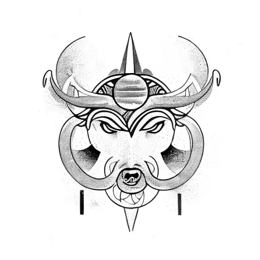 Taurus and Libra sun and moon tattoo design idea