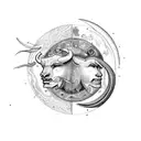 Taurus (Sun) and Libra (moon) tattoo design idea