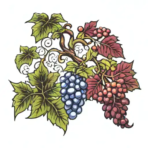 ivy grape vine tattoo design idea