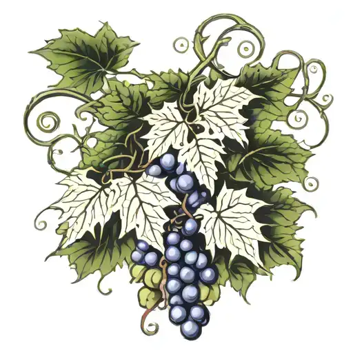 ivy grape vine tattoo design idea