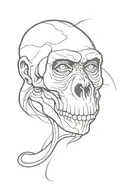 monkey skull tattoo design idea