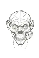 monkey skull tattoo design idea