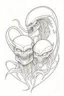 alien vs predator tattoo design idea
